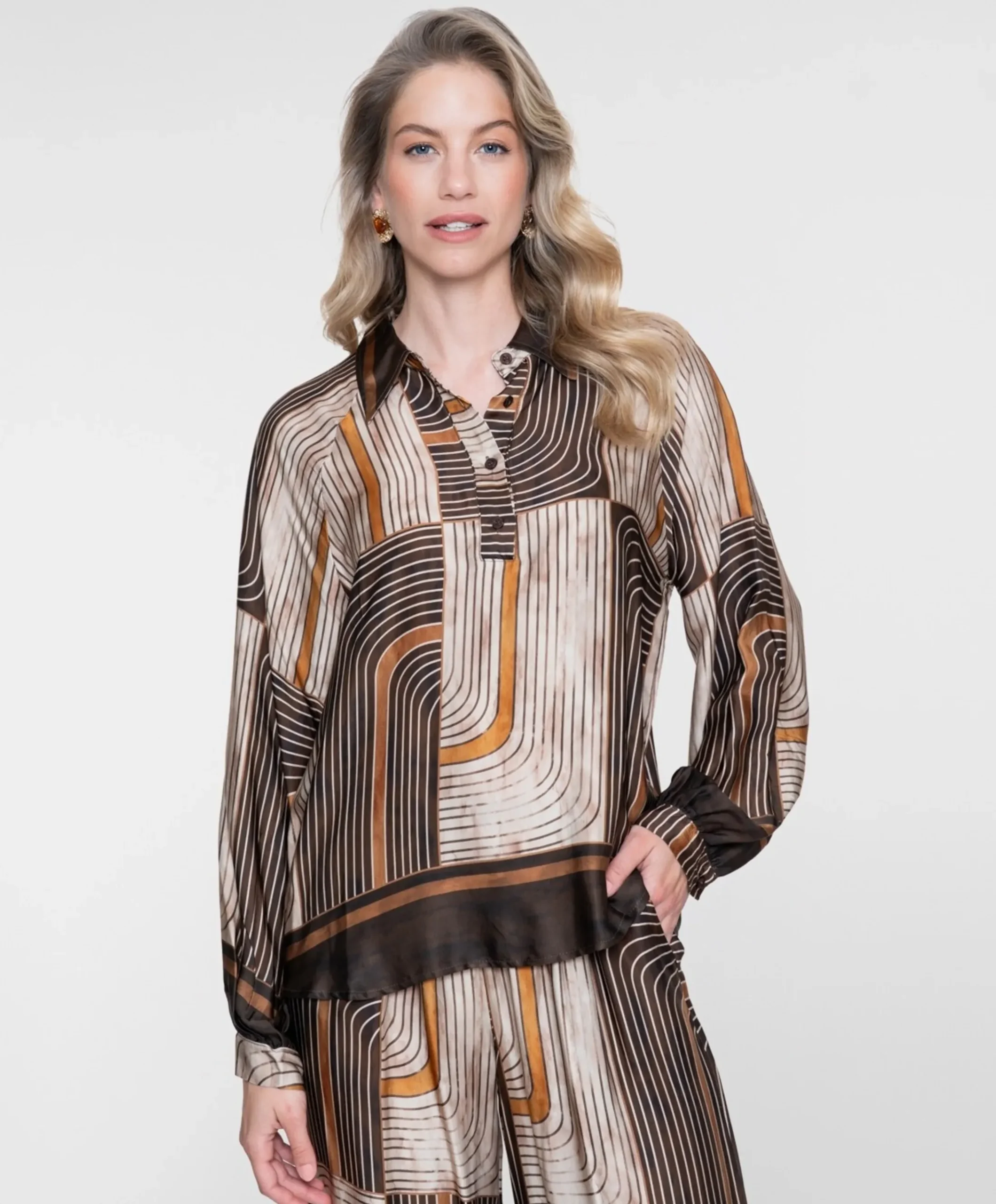 Dames blouse bruin