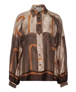 Dames blouse bruin