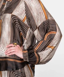 Dames blouse bruin