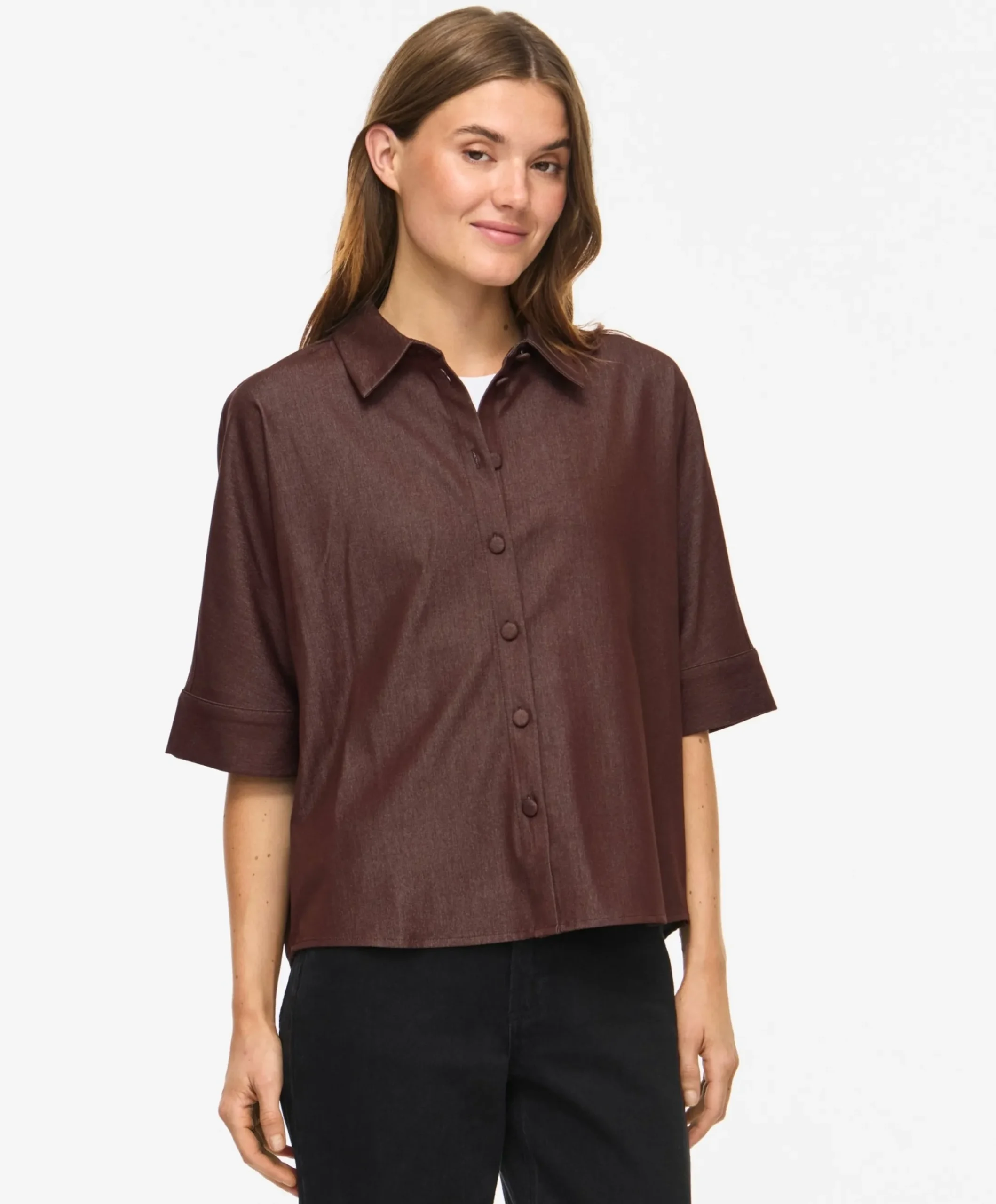 Dames blouse bruin