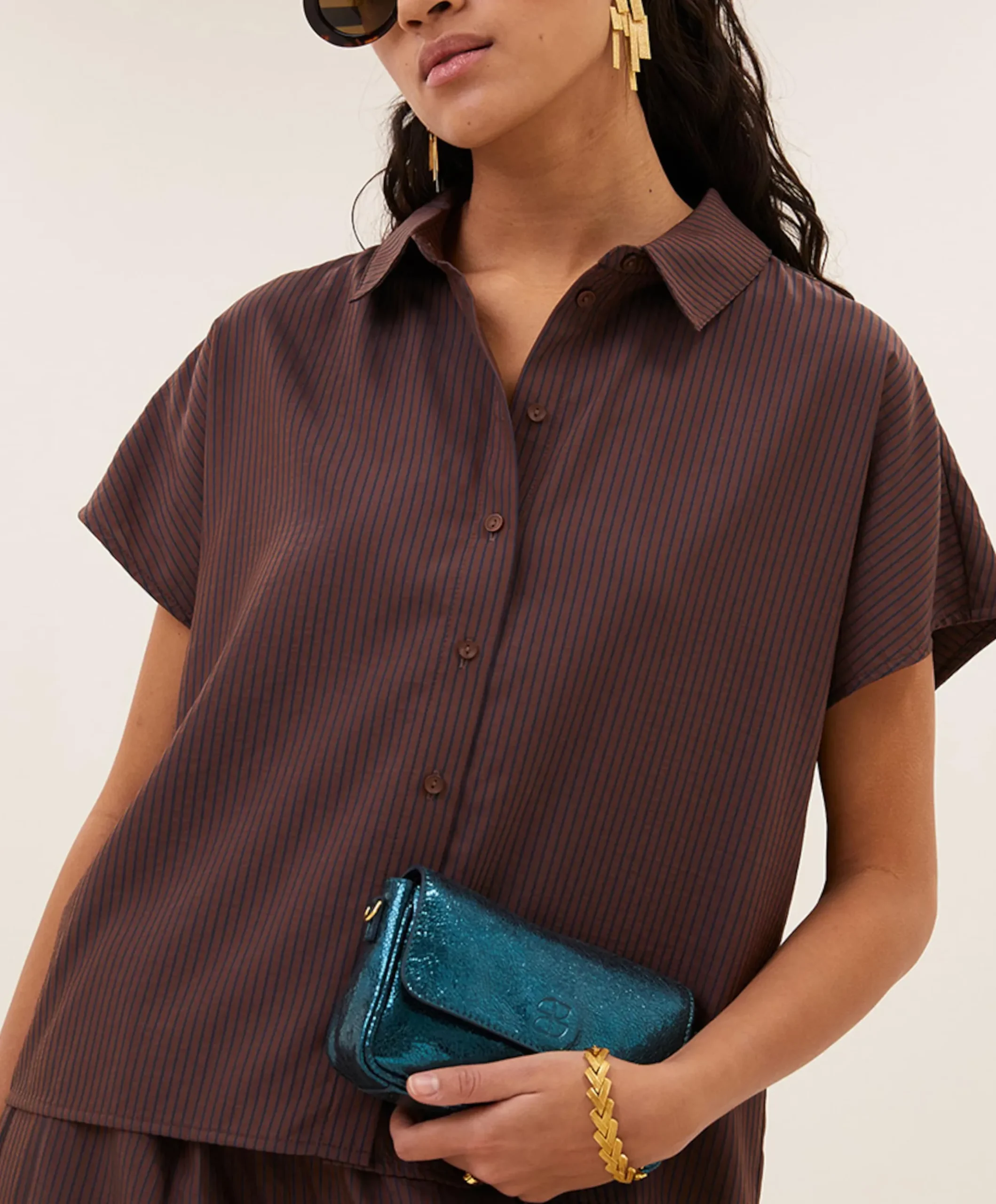 Dames blouse bruin