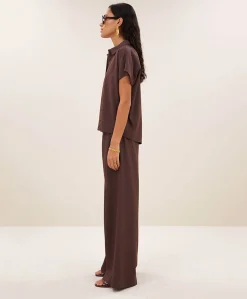 Dames blouse bruin