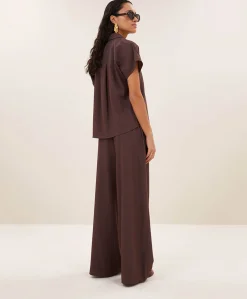 Dames blouse bruin