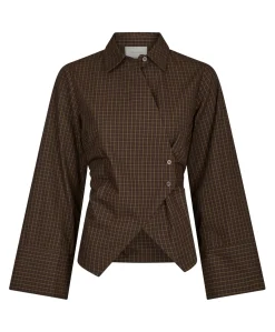 Dames blouse bruin