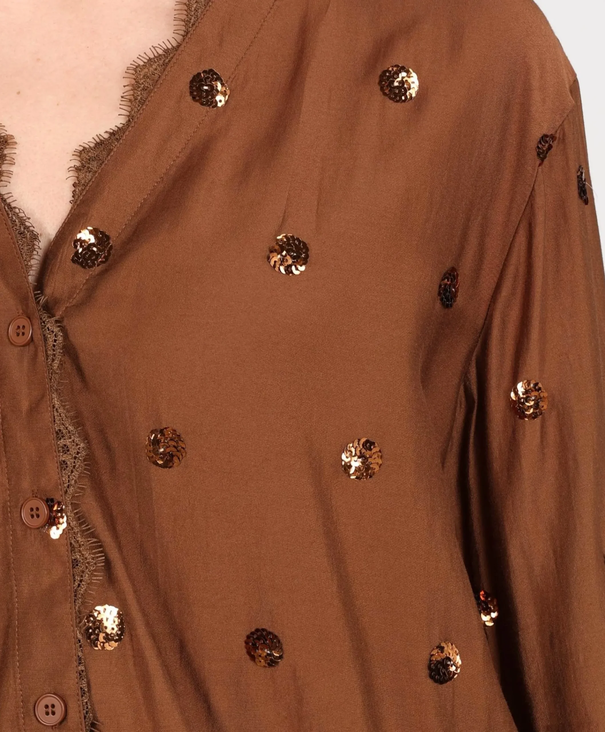 Dames blouse bruin