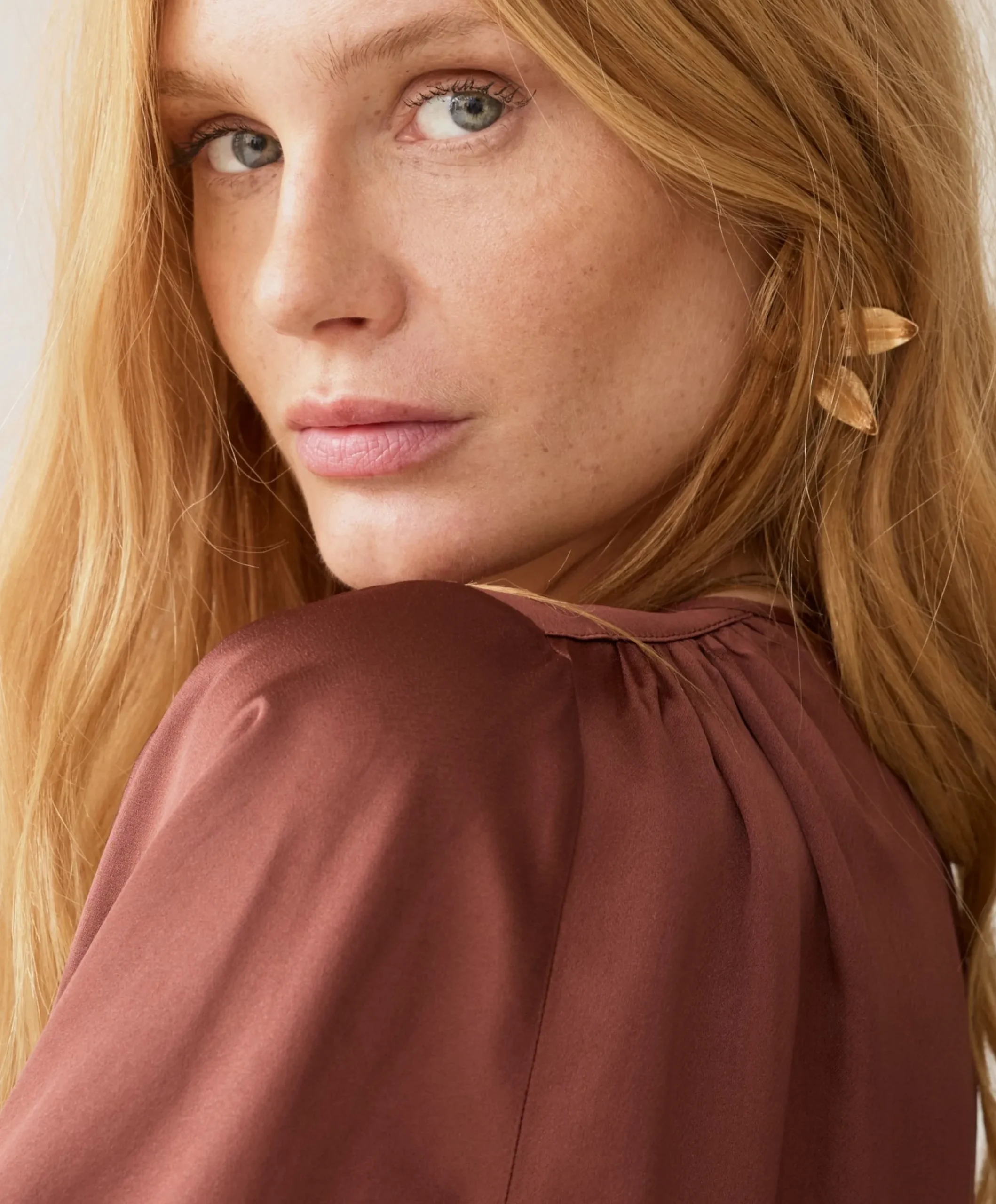 Dames blouse bruin