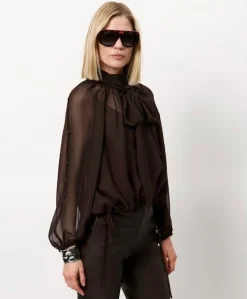 Dames blouse bruin
