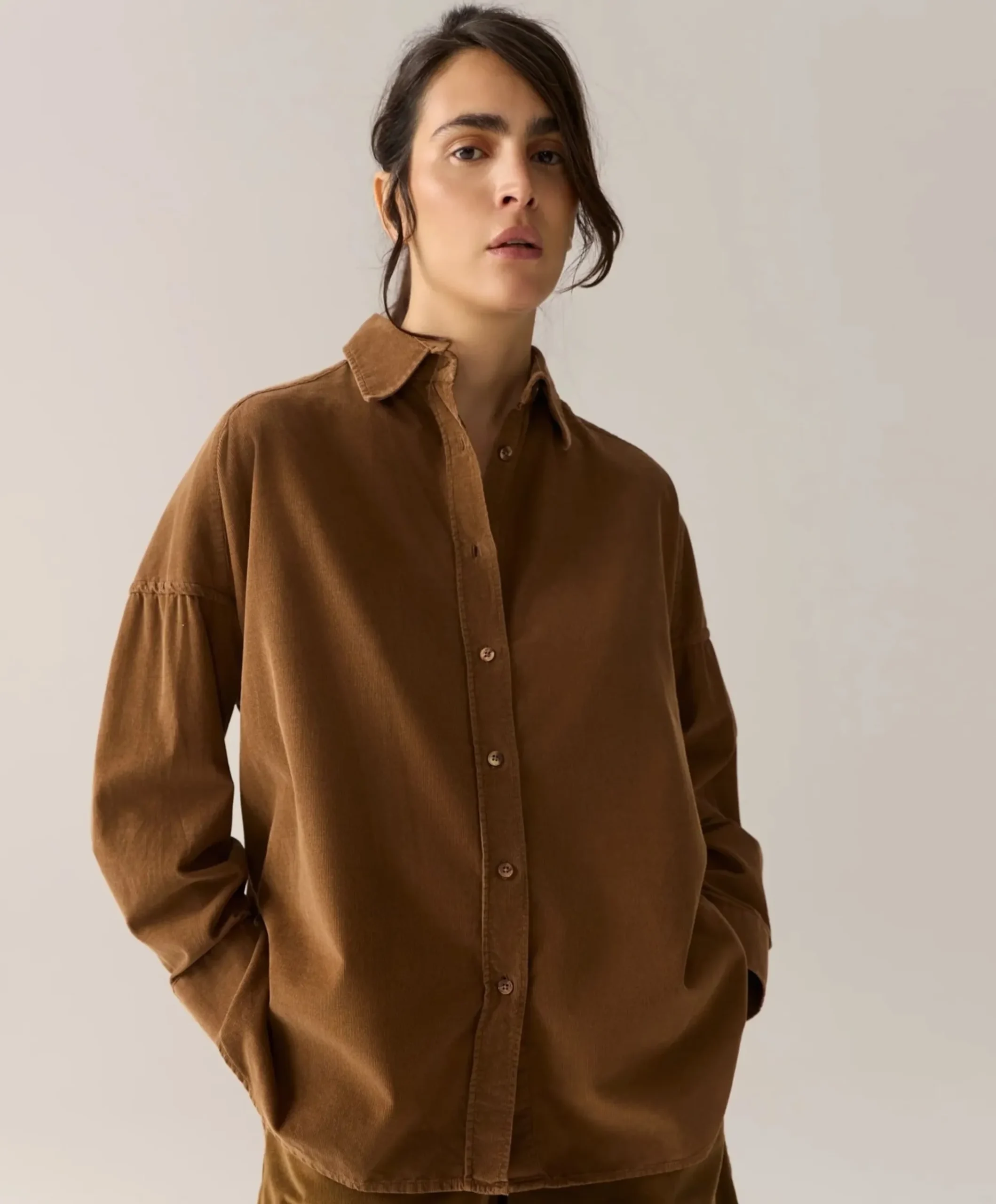 Dames blouse bruin
