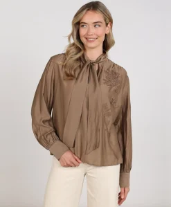 Dames blouse bruin
