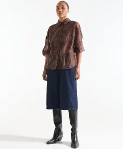 Dames blouse bruin