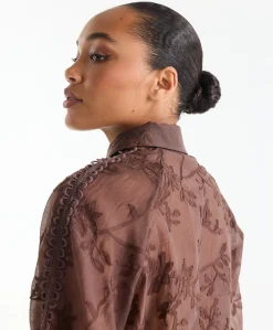 Dames blouse bruin