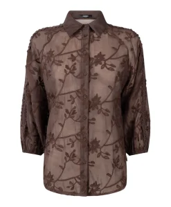 Dames blouse bruin