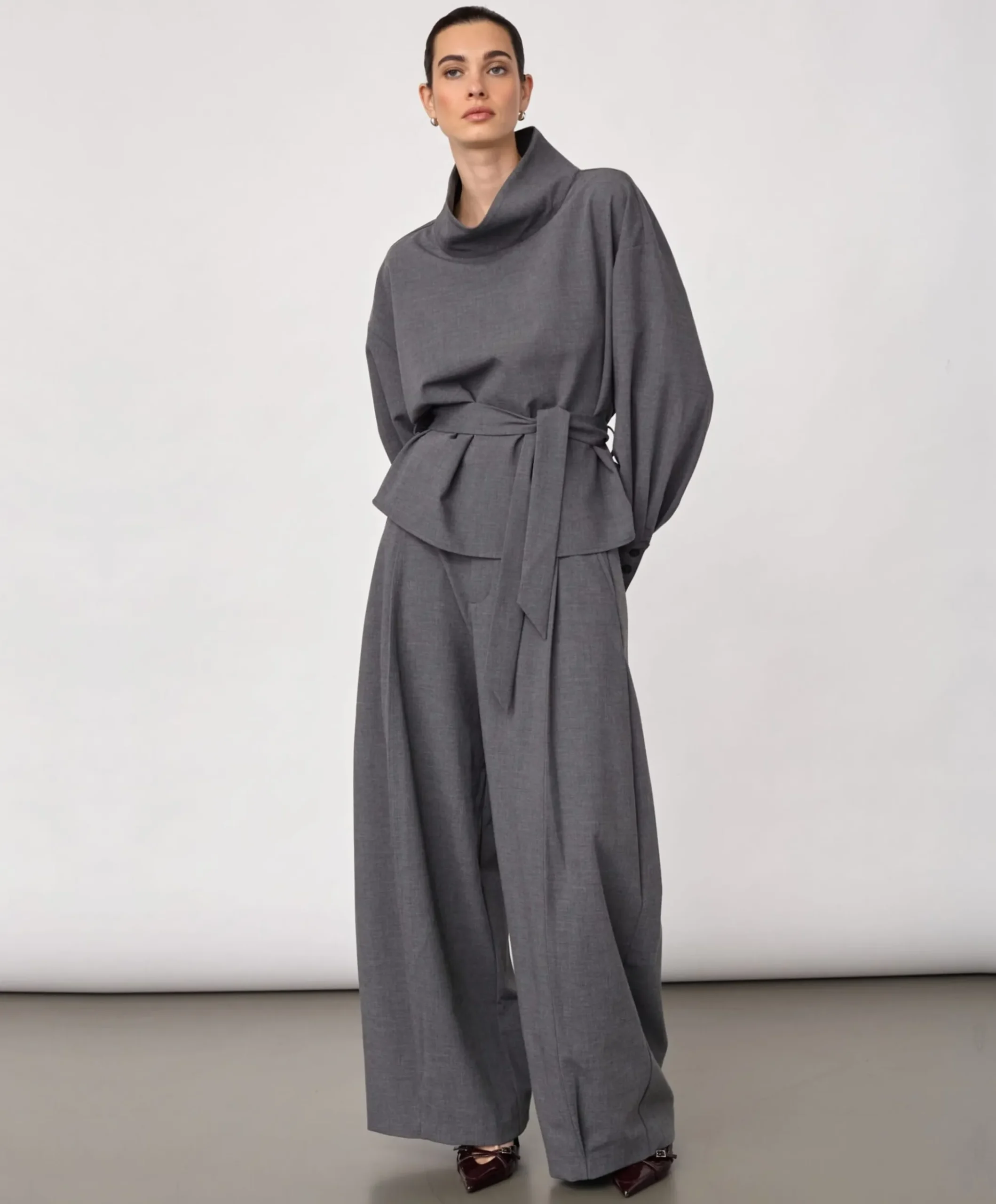 Dames blouse grijs