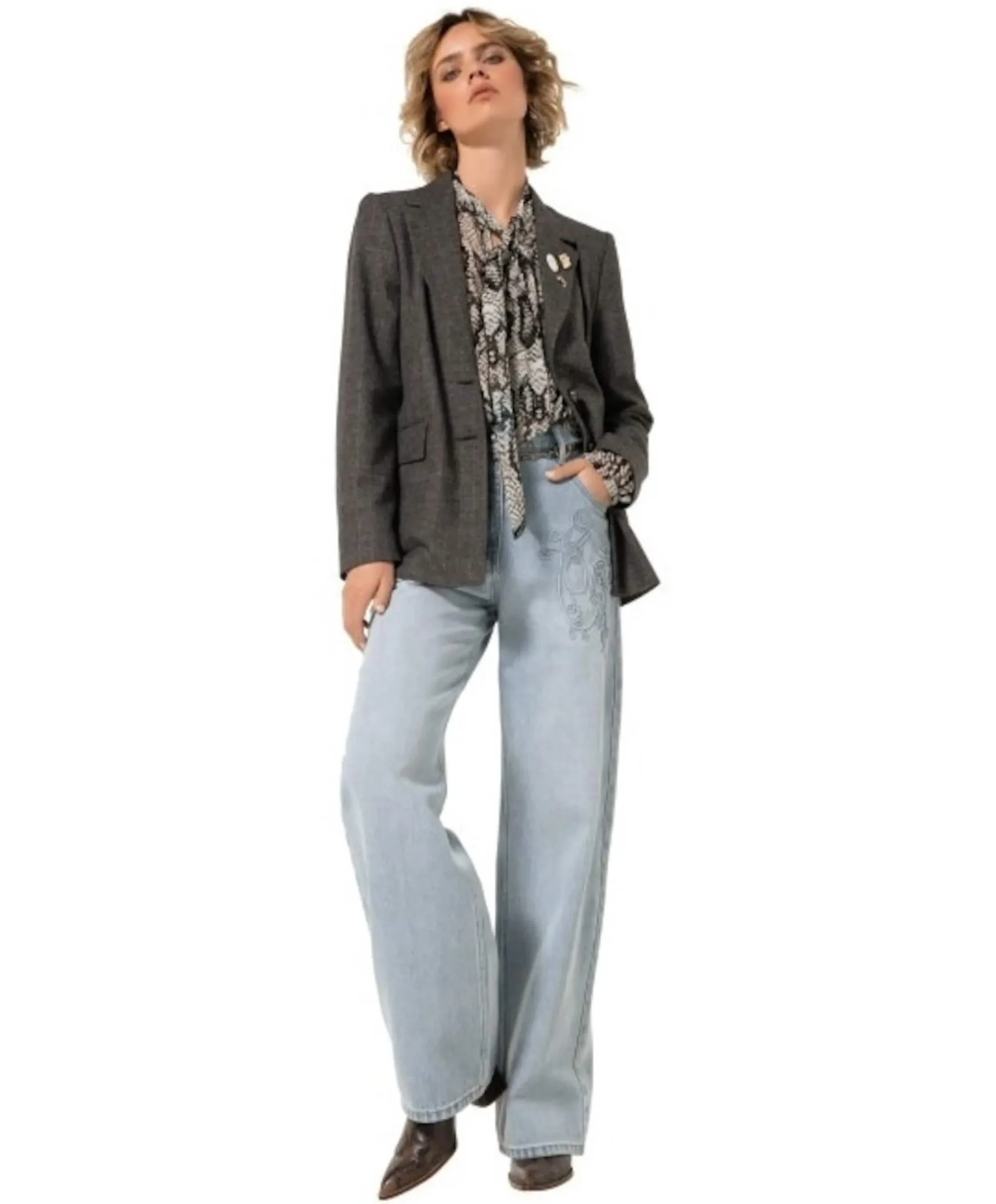 Dames blouse grijs