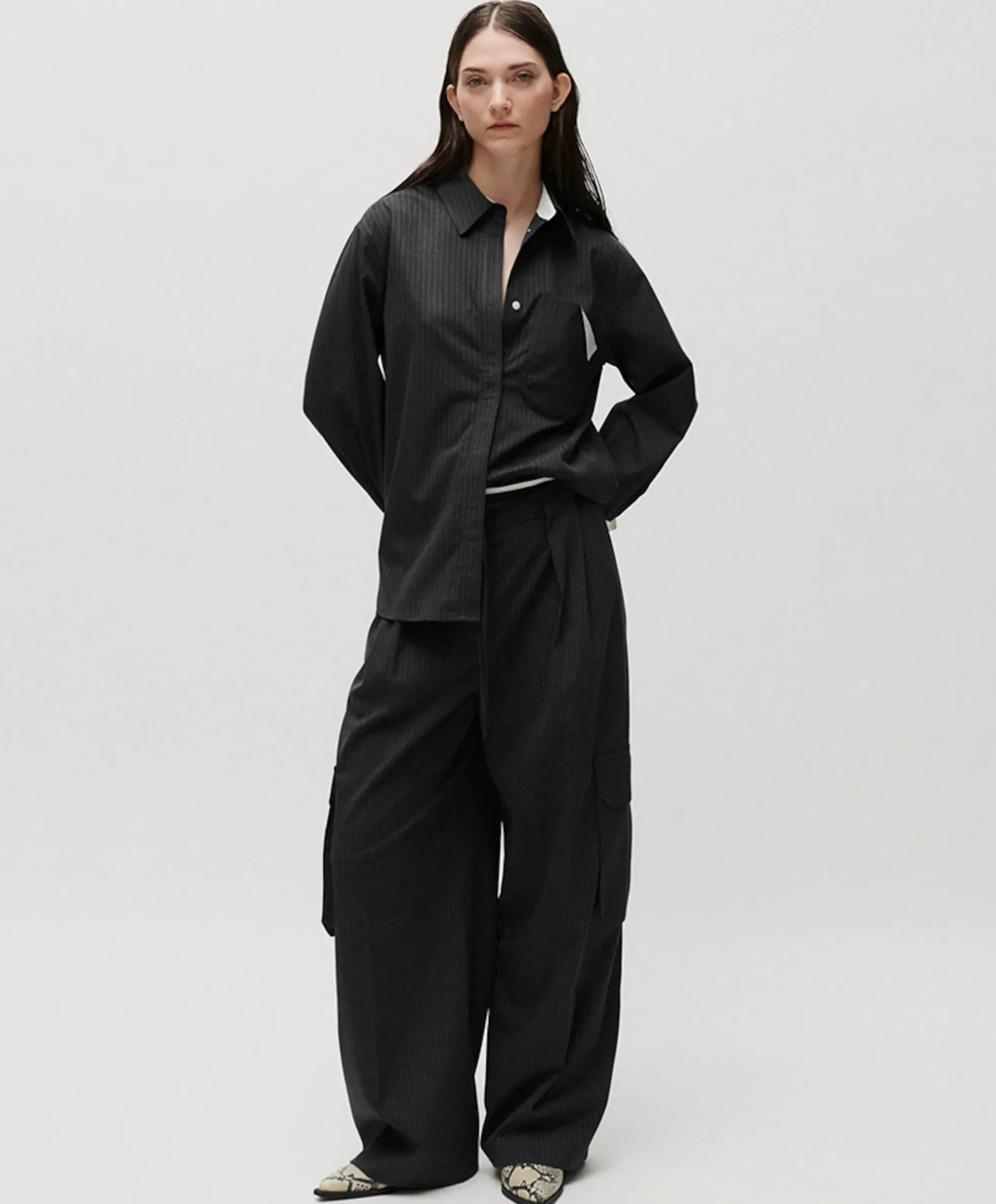 Dames blouse grijs