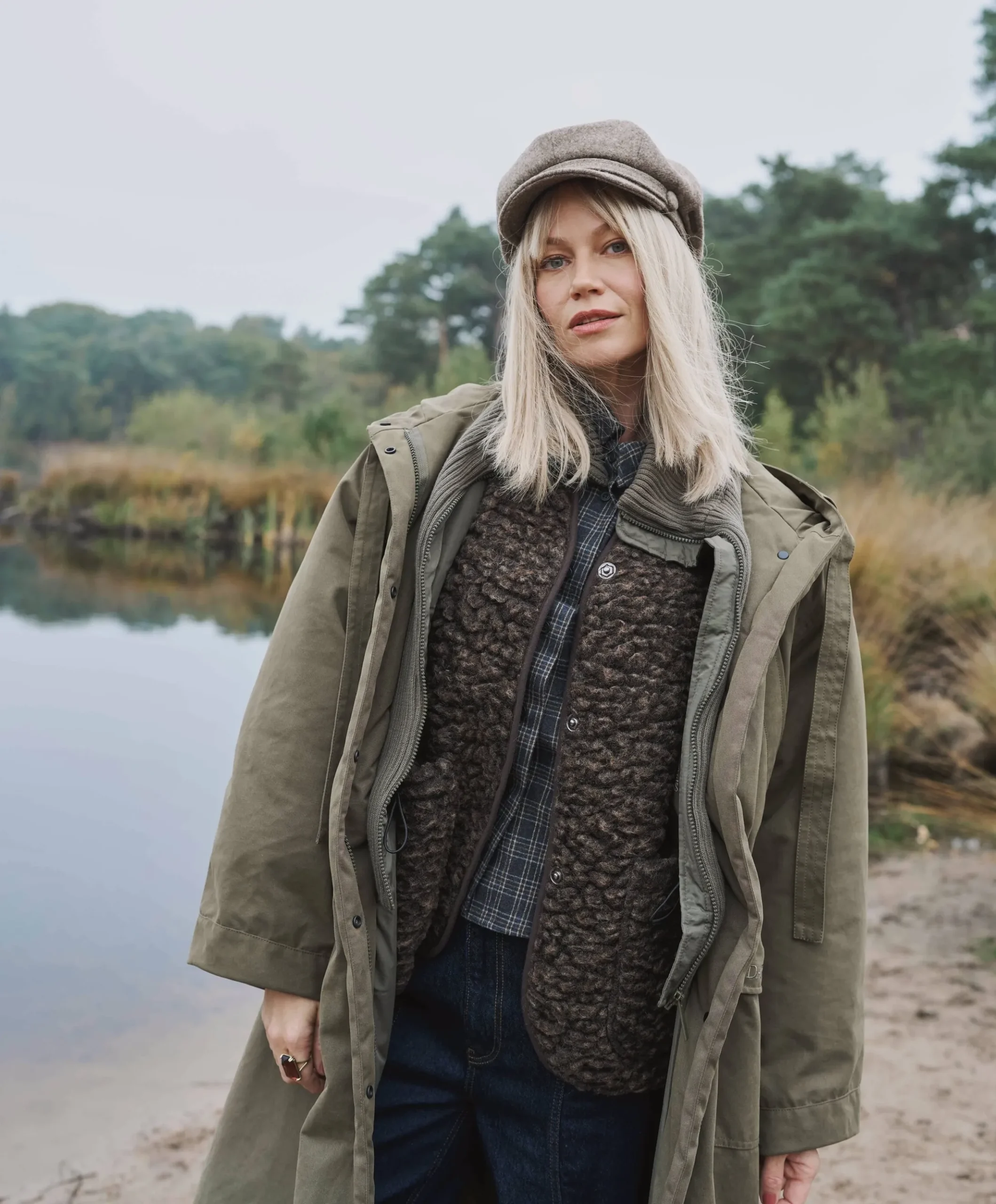 Dames cap beige