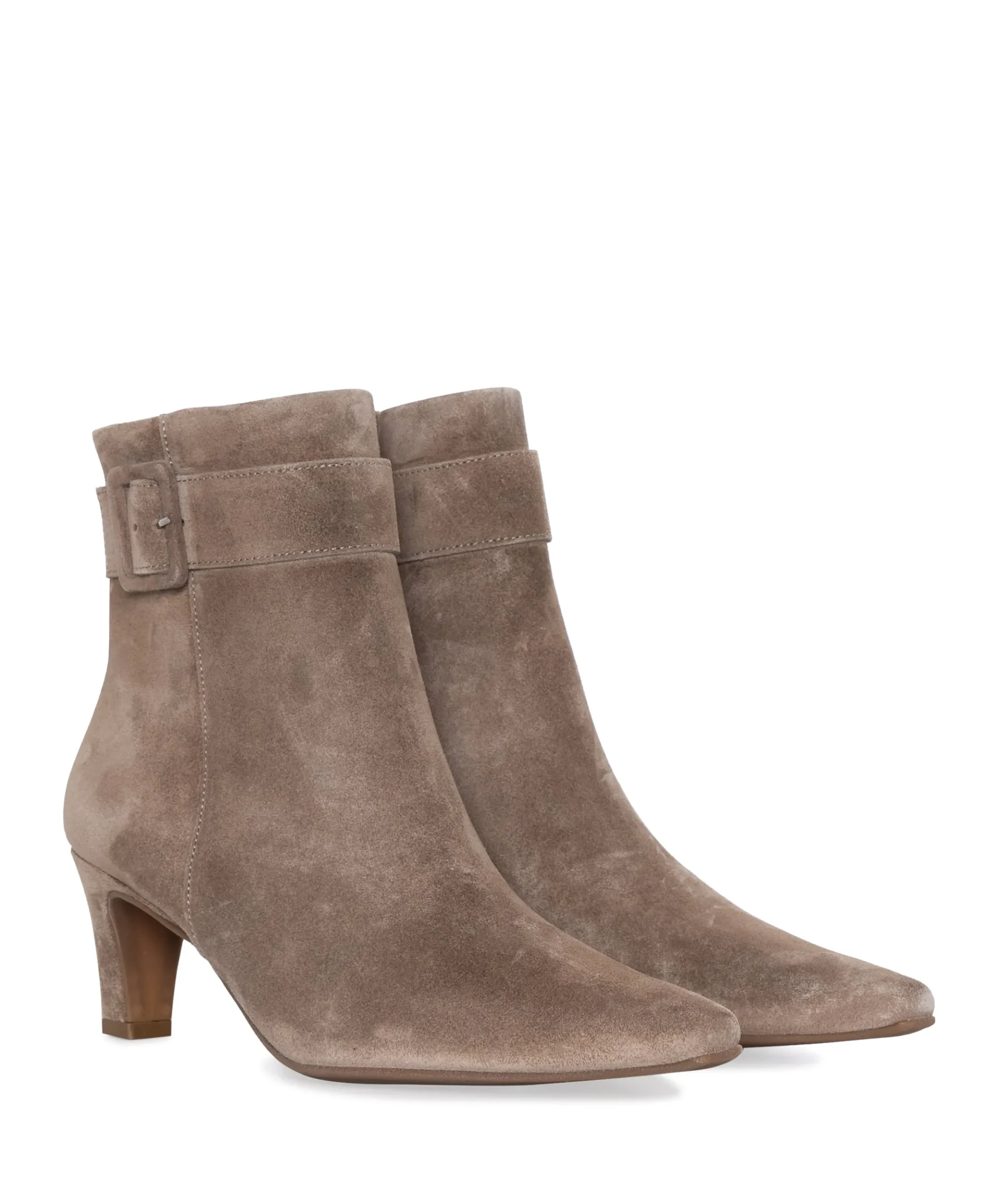 dames enkellaarzen beige