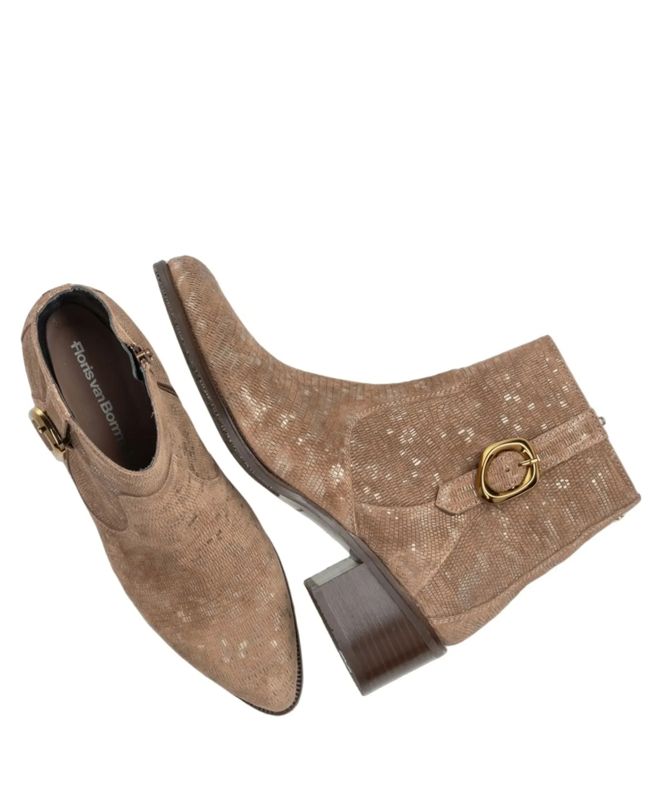 dames enkellaarzen beige