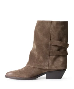 dames enkellaarzen beige