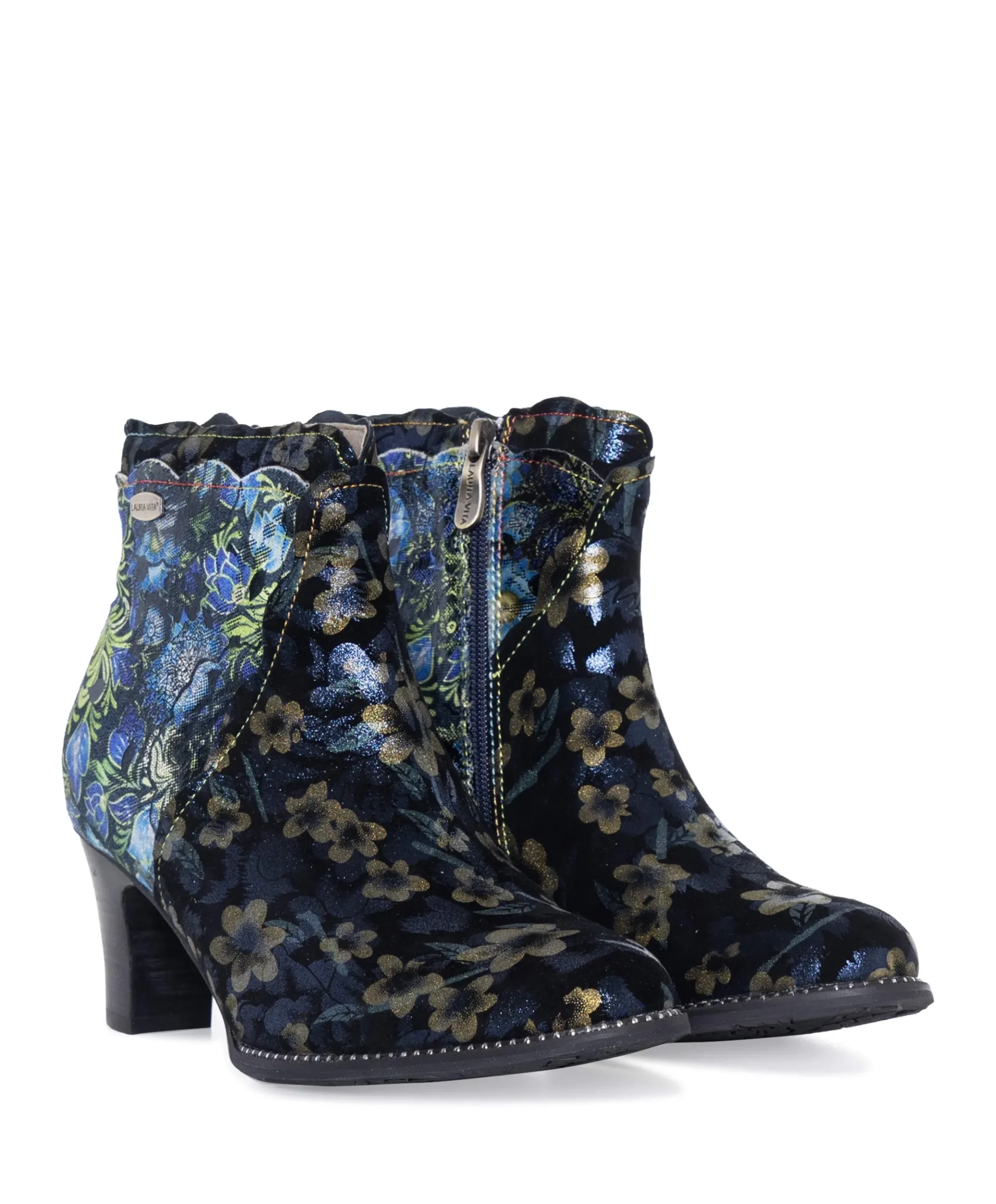 dames enkellaarzen blauw
