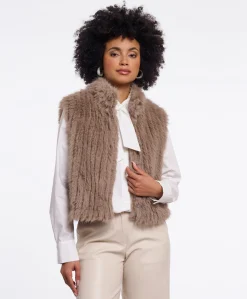 Dames gilet beige