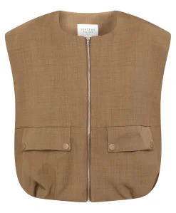 Dames gilet beige
