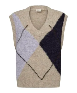 Dames gilet beige