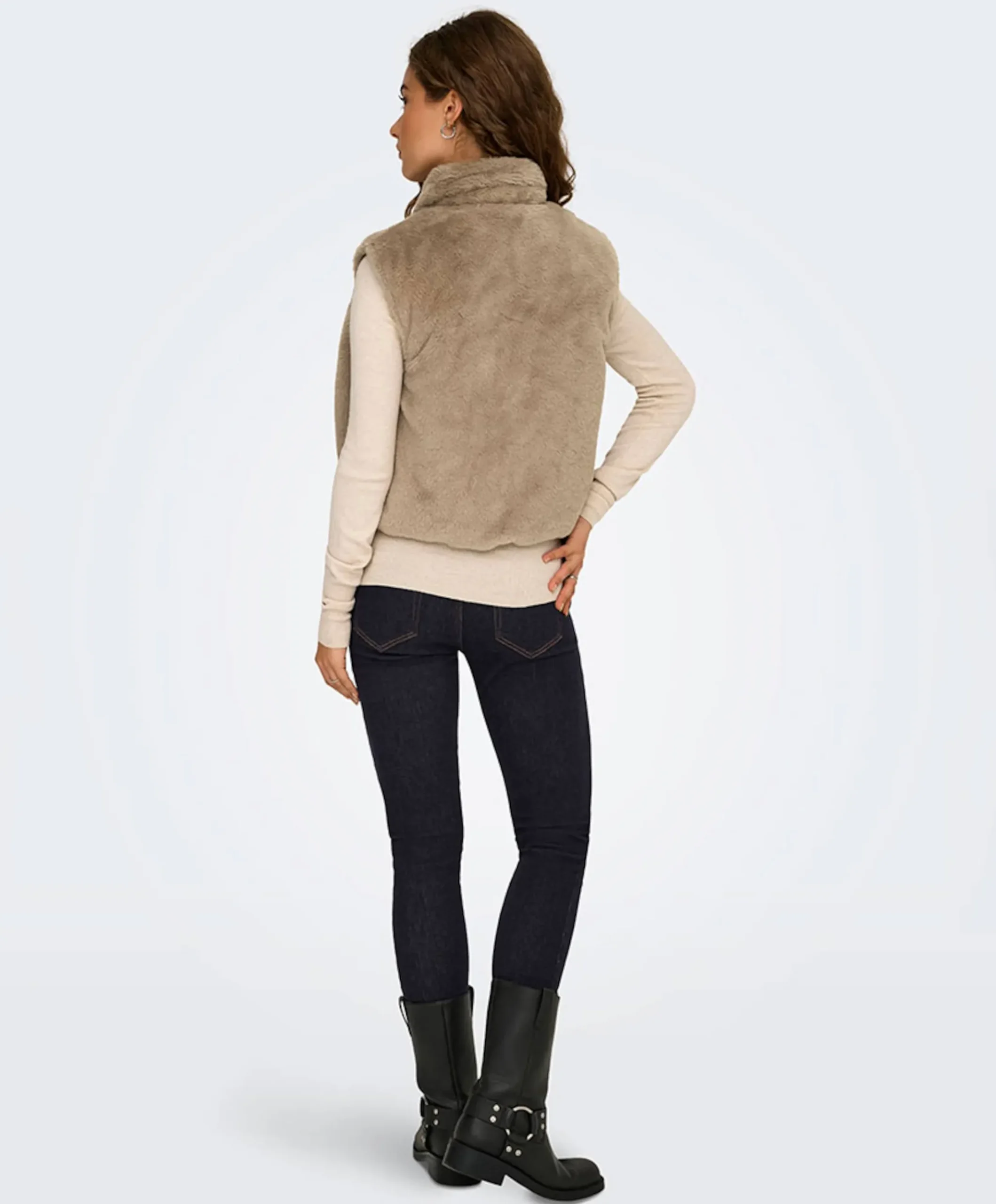 Dames gilet beige