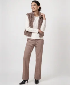 Dames gilet beige