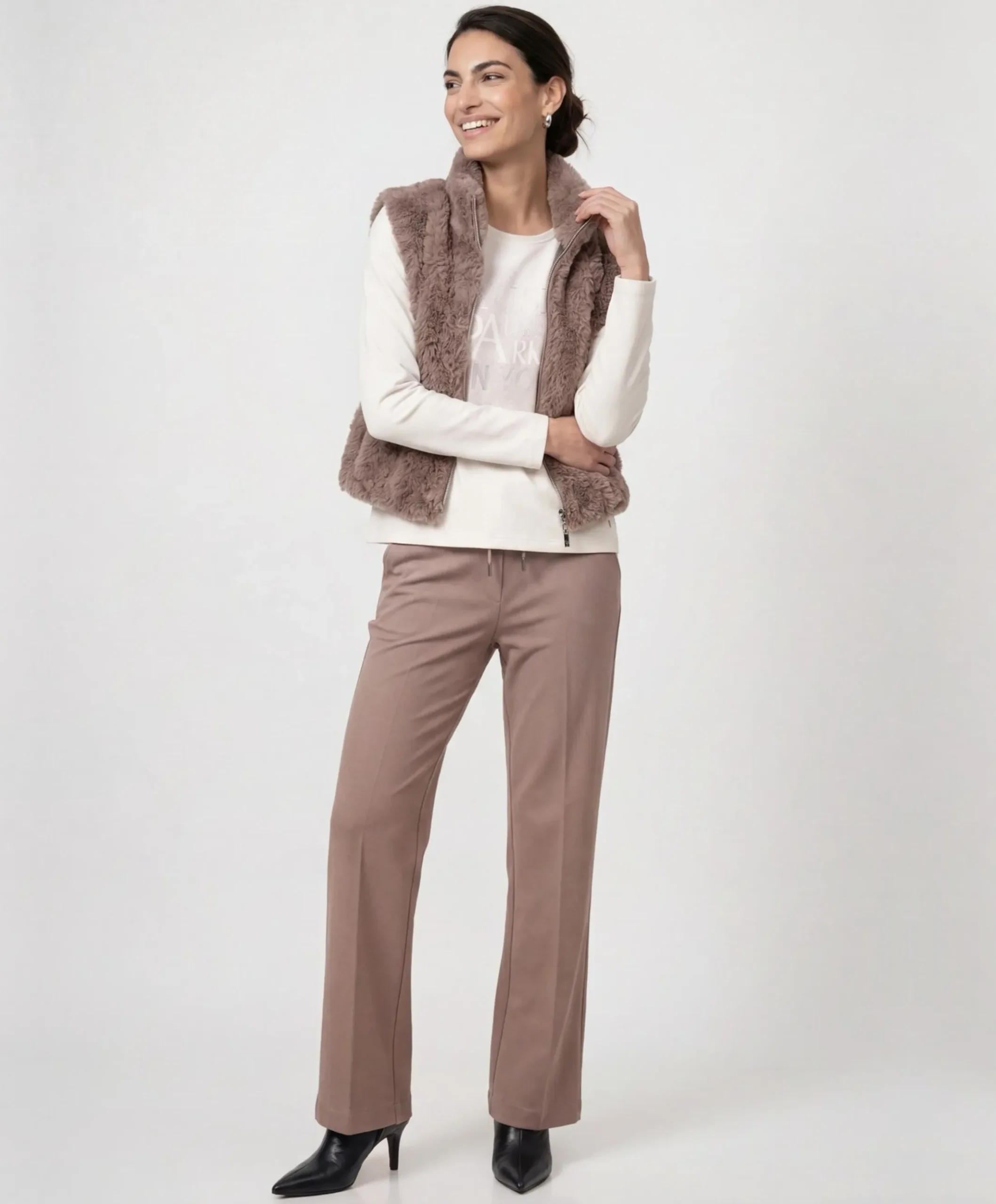 Dames gilet beige