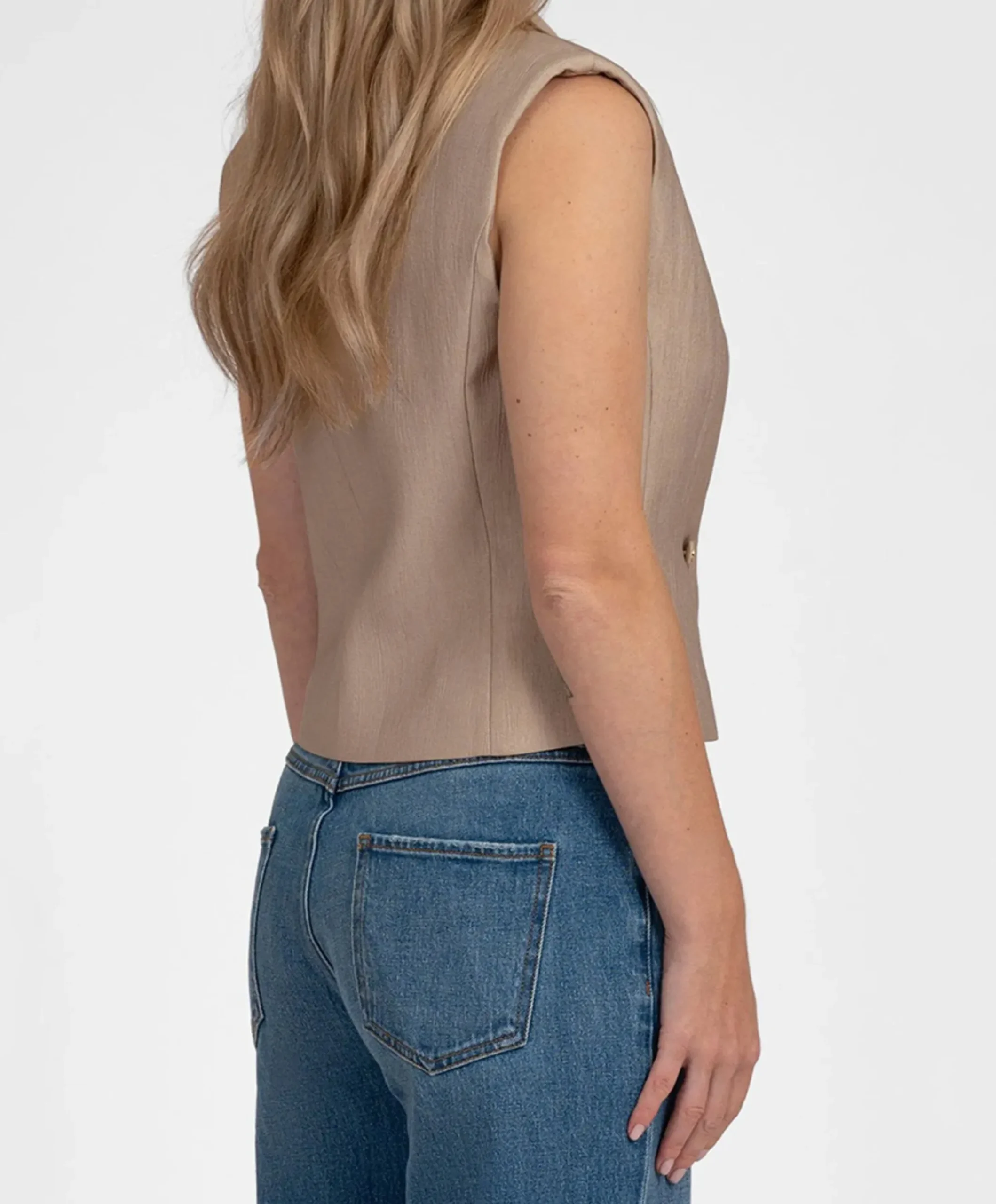 Dames gilet beige