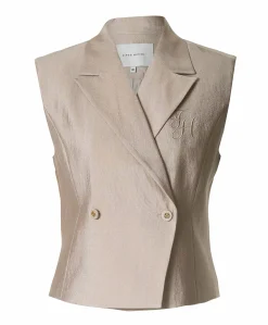 Dames gilet beige