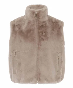 Dames gilet beige