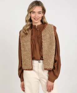Dames gilet beige