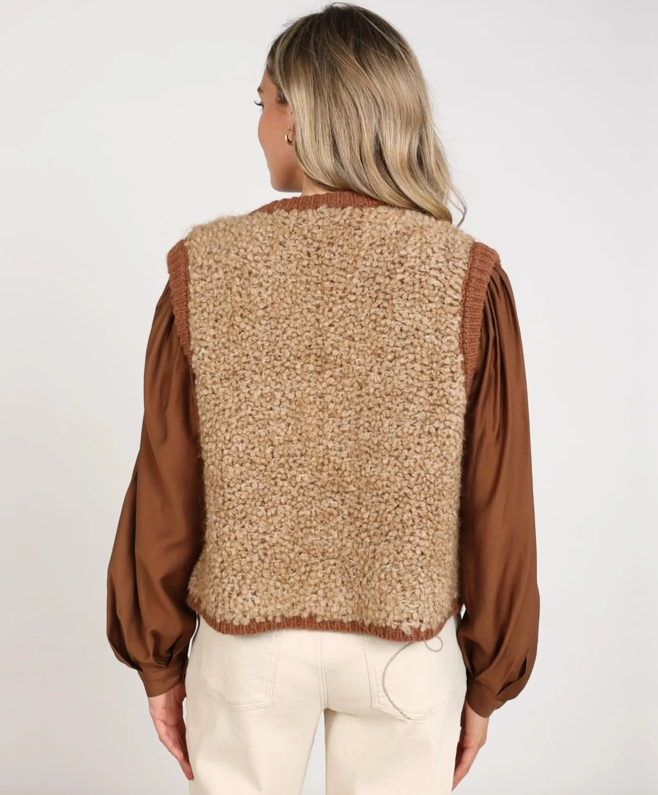 Dames gilet beige