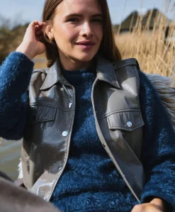 Dames gilet beige
