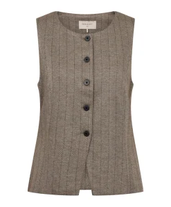 Dames gilet beige