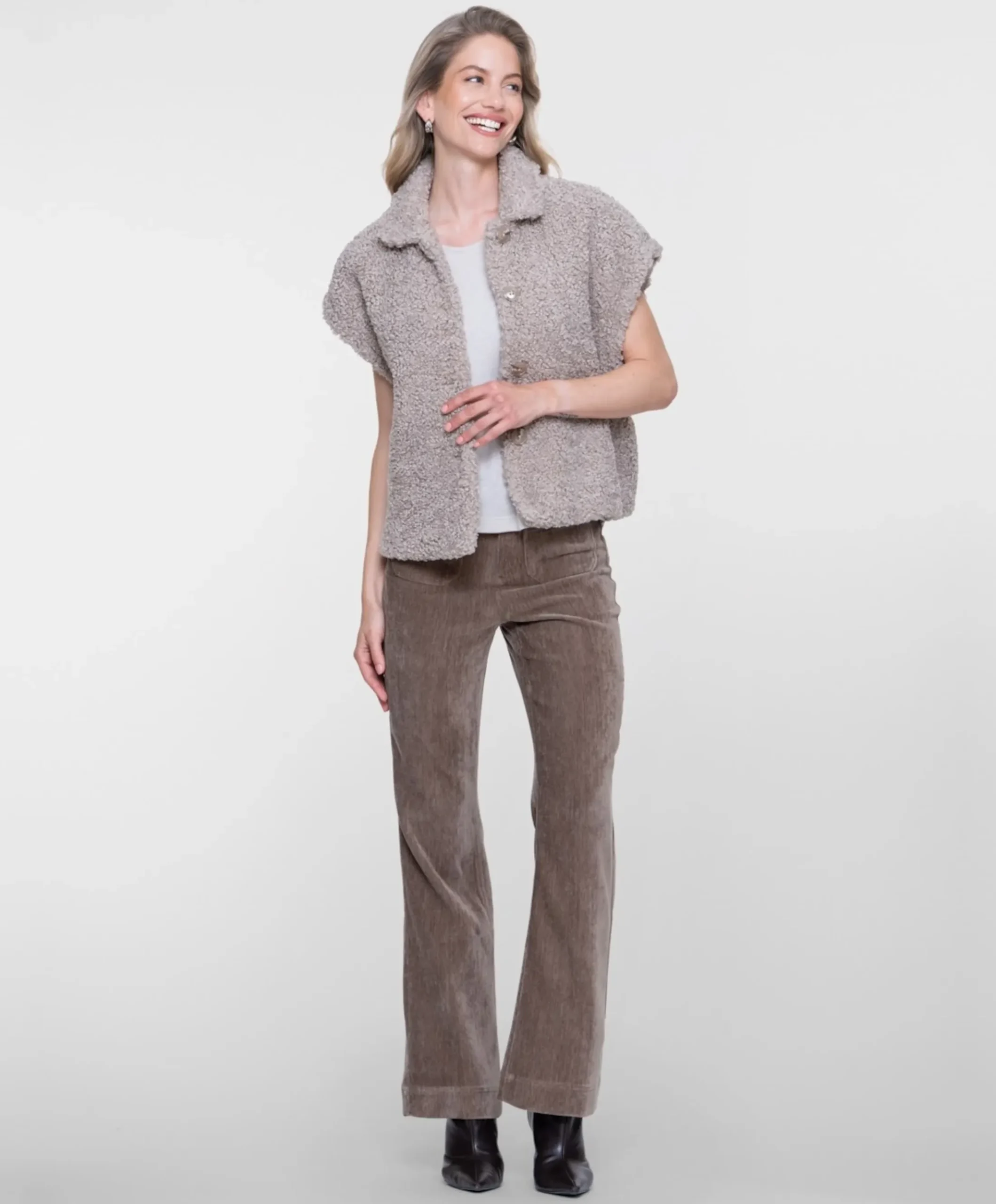 Dames gilet beige