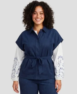 Dames gilet blauw