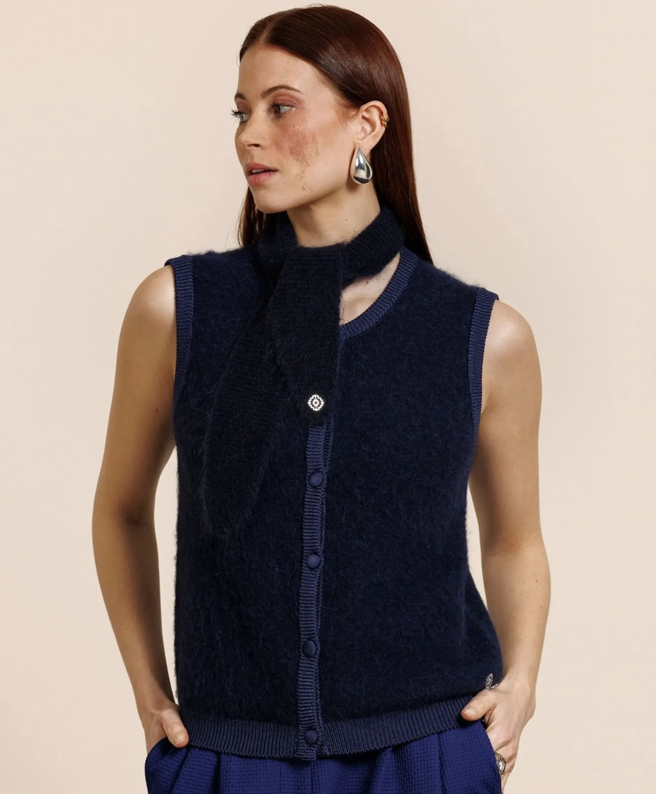 Dames gilet blauw