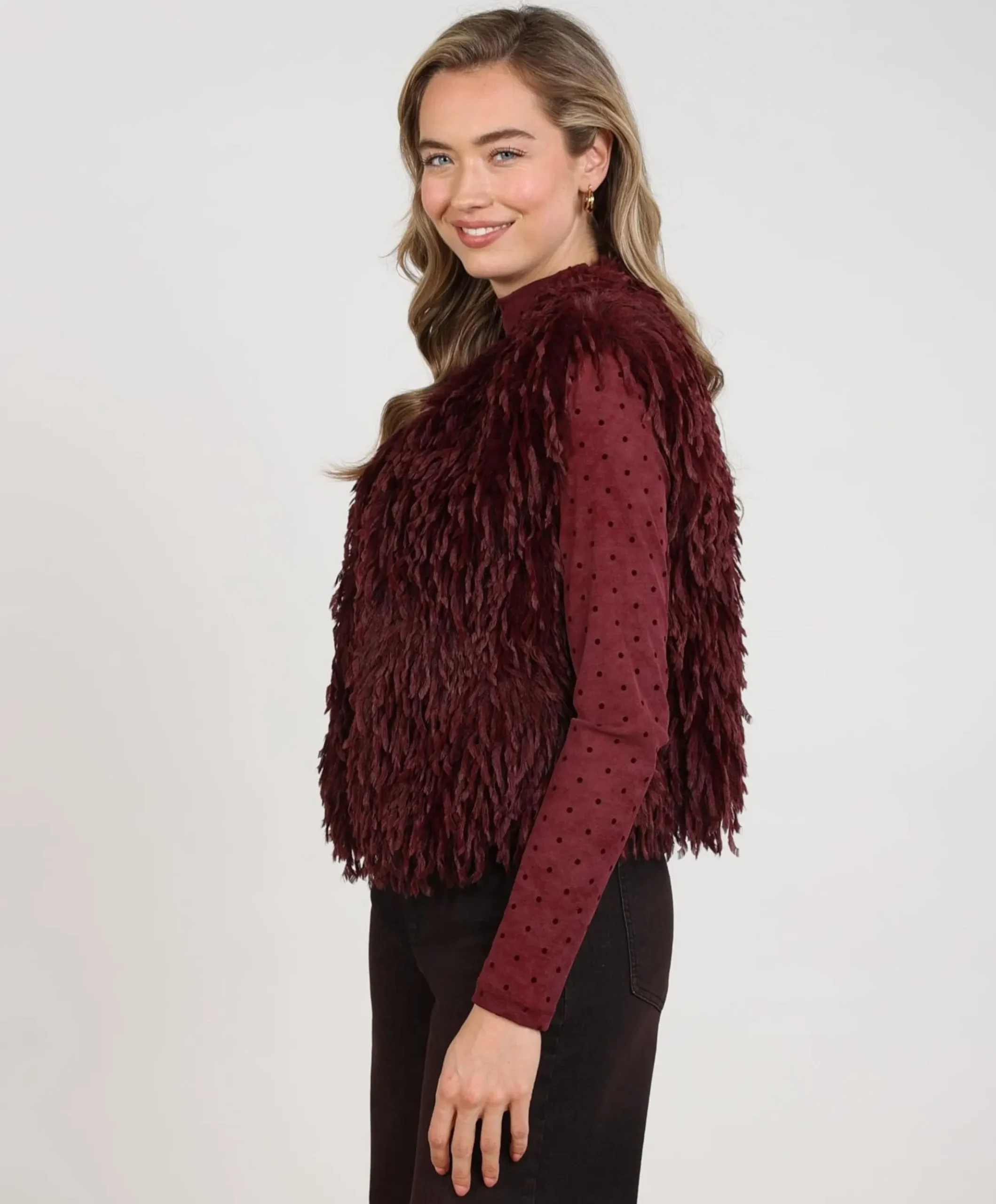 Dames gilet bordeaux