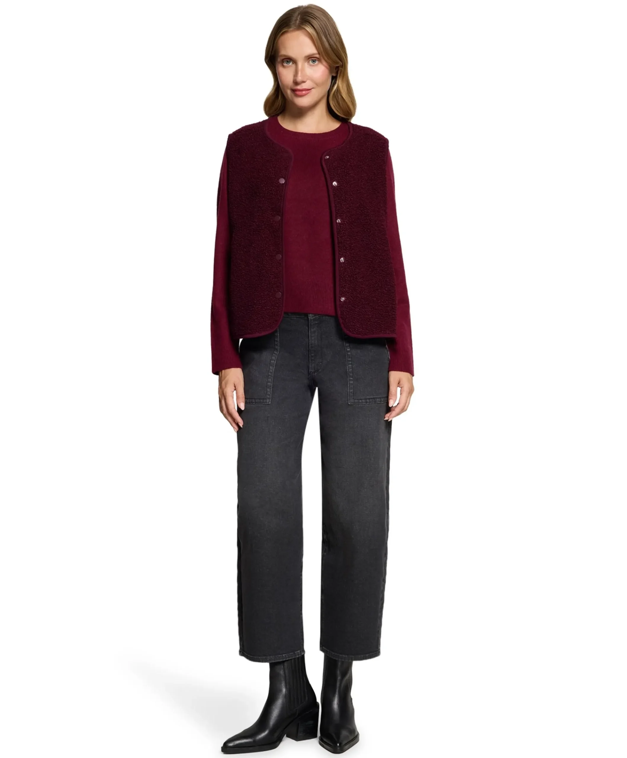 Dames gilet bordeaux