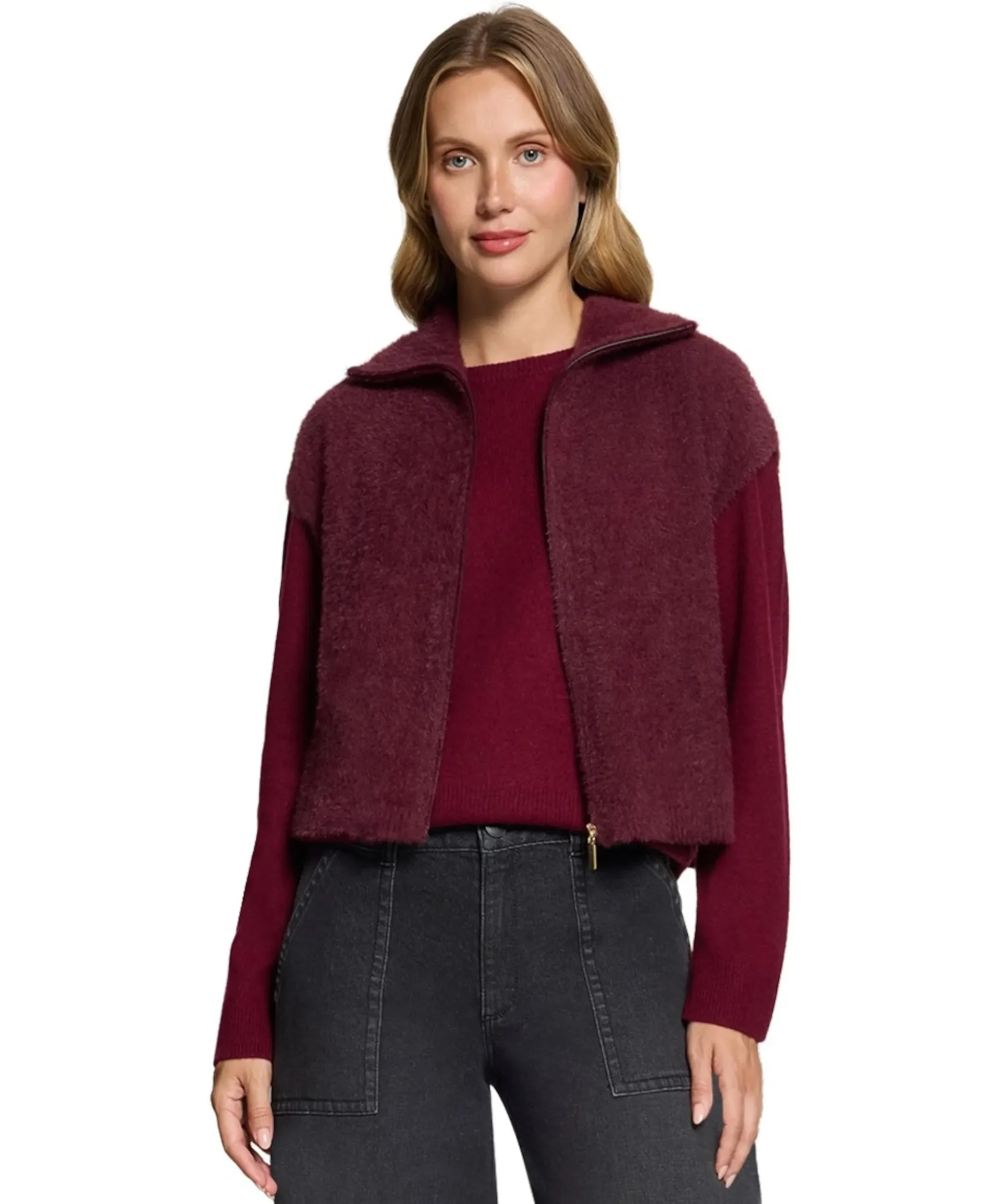 Dames gilet bordeaux