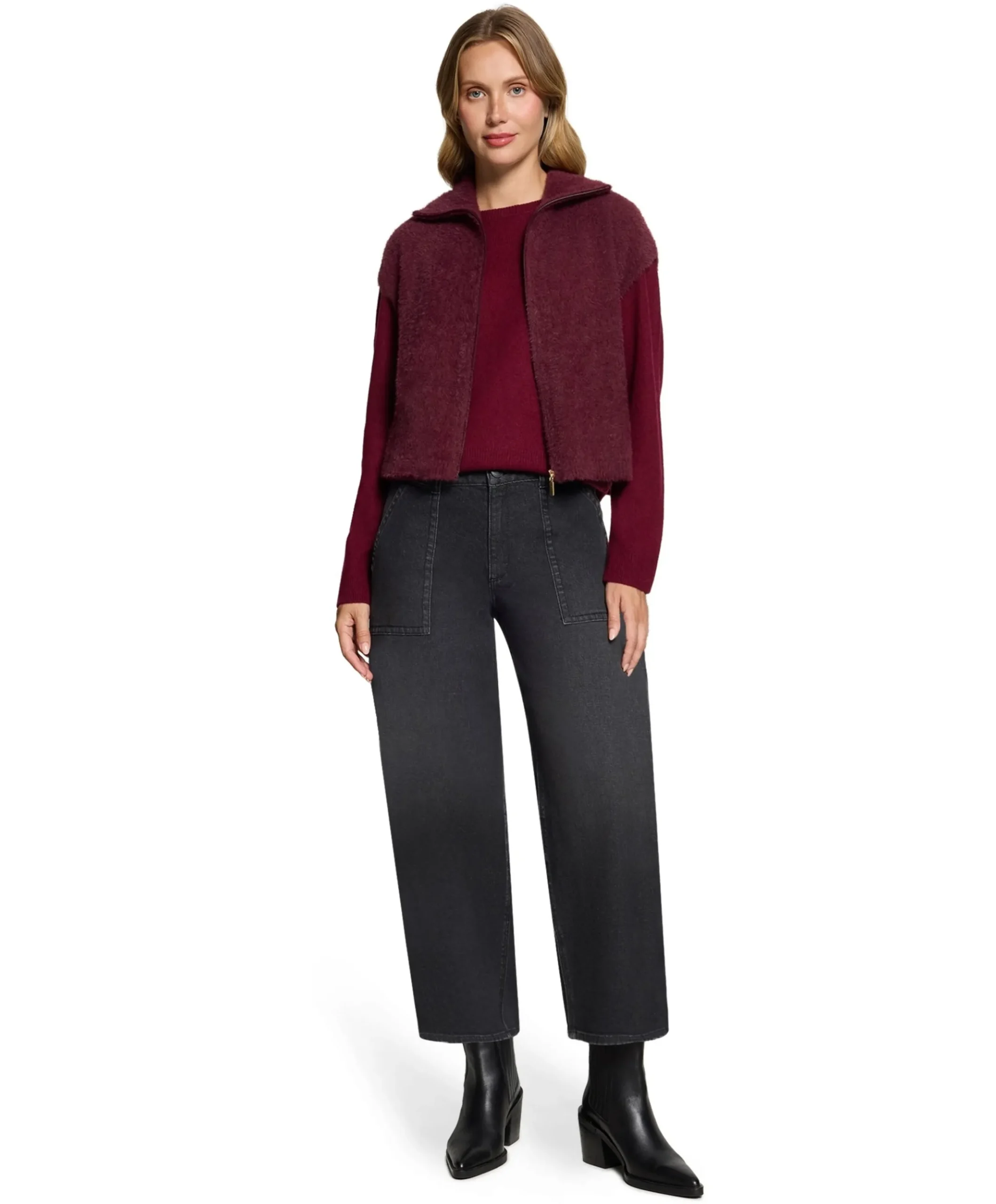 Dames gilet bordeaux