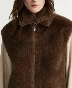 Dames gilet bruin