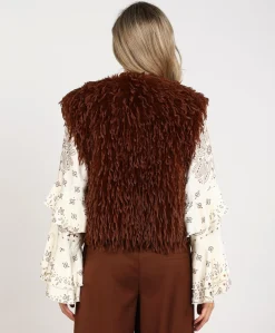 Dames gilet bruin