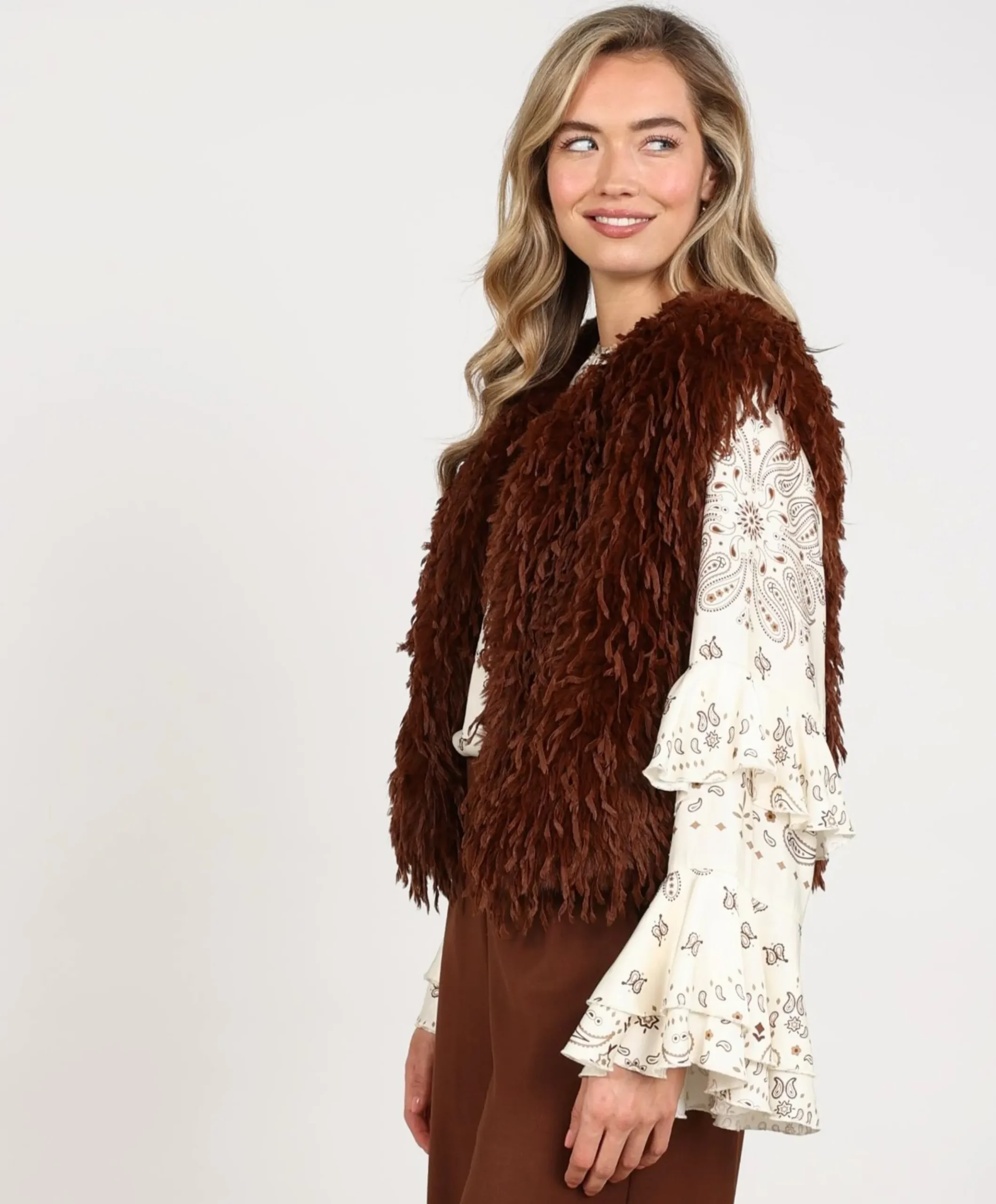 Dames gilet bruin