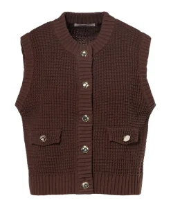 Dames gilet bruin