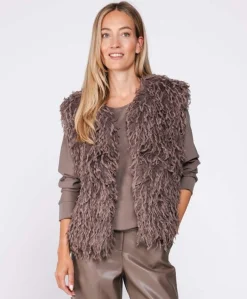 Dames gilet bruin