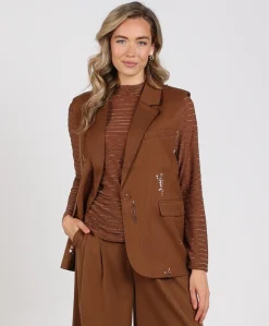 Dames gilet bruin